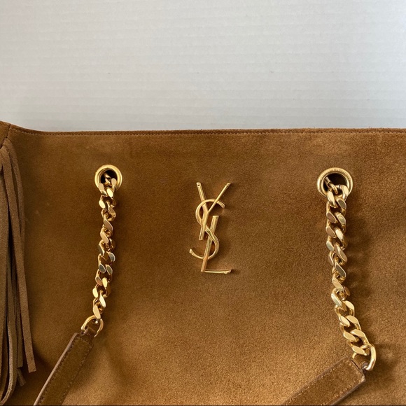 Saint Laurent fringe suede tote bag - Picture 4 of 12